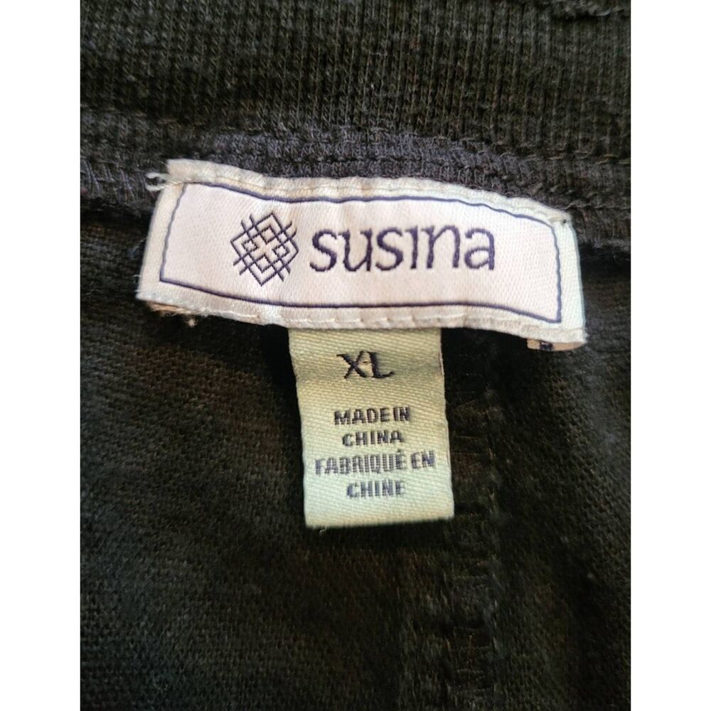 Nordstrom Susina Pants Women's XL Black Linen Blend Cropped Capri Summer Comfort - Picture 4 of 4